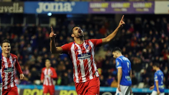 Diego Costa celebra su gol ante el Lleida Diego Costa celebra su gol ante el Lleida