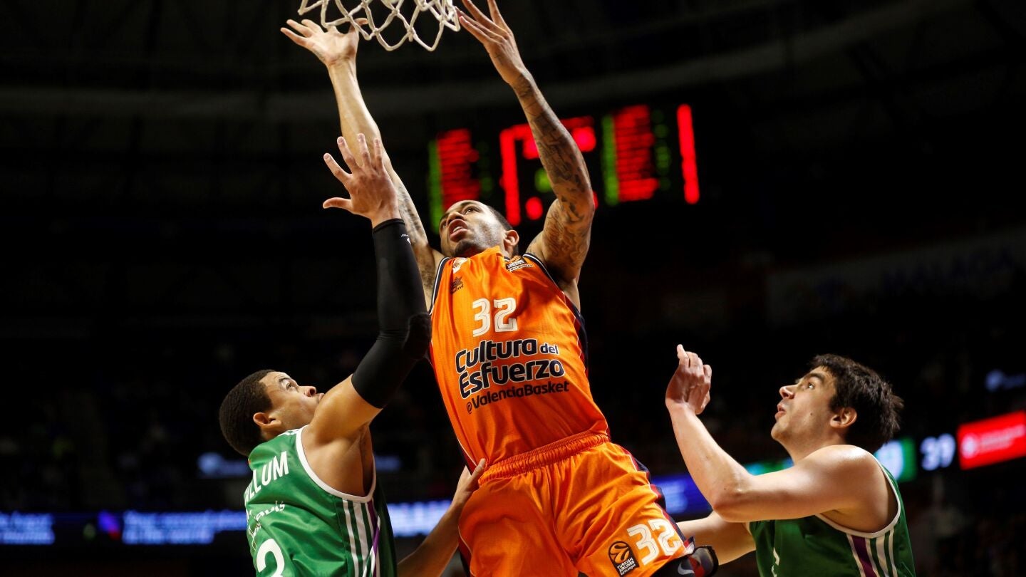 Erik Green penetra a canasta ante la defensa de Unicaja
