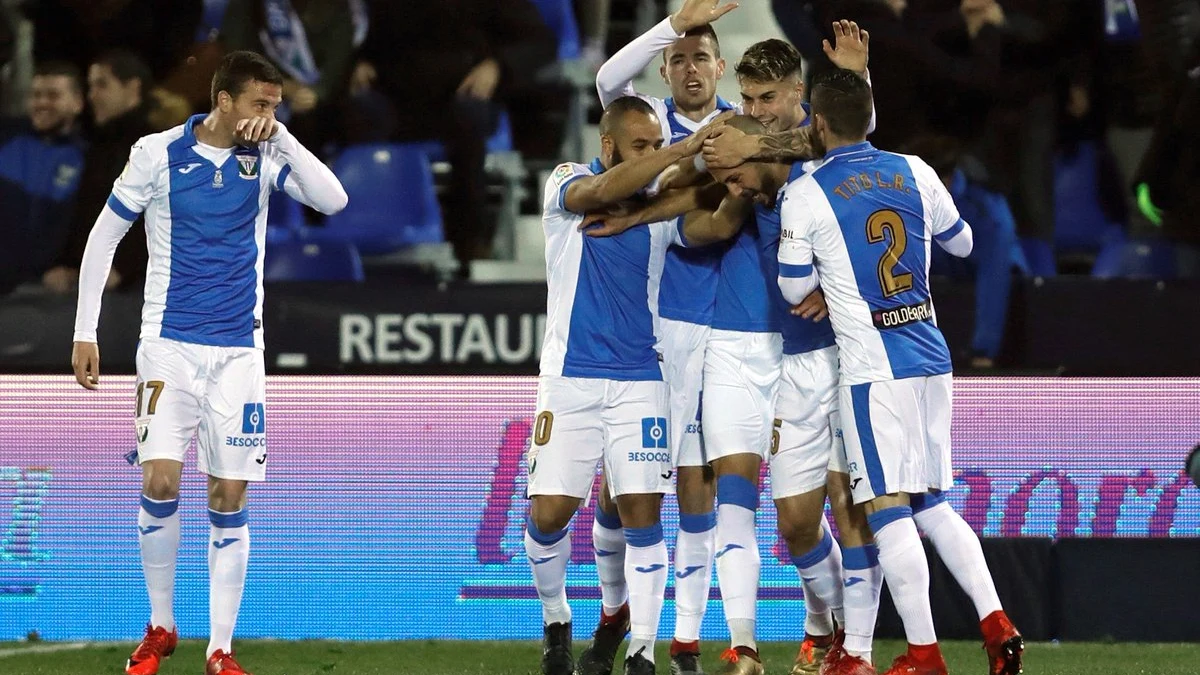 Los jugadores del Leganés celebran un gol