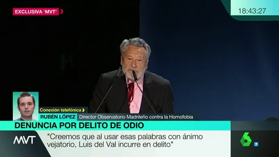 Rubén López anuncia que el Observatorio Madrileño contra la homofobia denuncia a Luis del Val por sus palabras Rubén López anuncia que el Observatorio Madrileño contra la homofobia denuncia a Luis del Val por sus palabras
