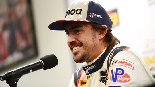 Fernando Alonso, en una rueda de prensa en Daytona Fernando Alonso, en una rueda de prensa en Daytona