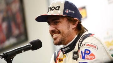Fernando Alonso, en una rueda de prensa en Daytona
