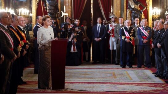 La ministra de Defensa, Mar&iacute;a Dolores de Cospedal