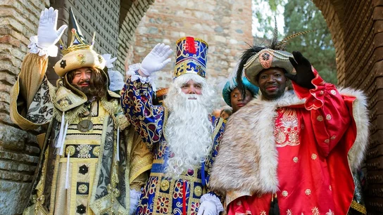 Los Reyes Magos a su salida de la alcazaba de Málaga Los Reyes Magos a su salida de la alcazaba de Málaga