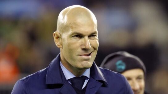 Zidane, durante el partido con el Celta