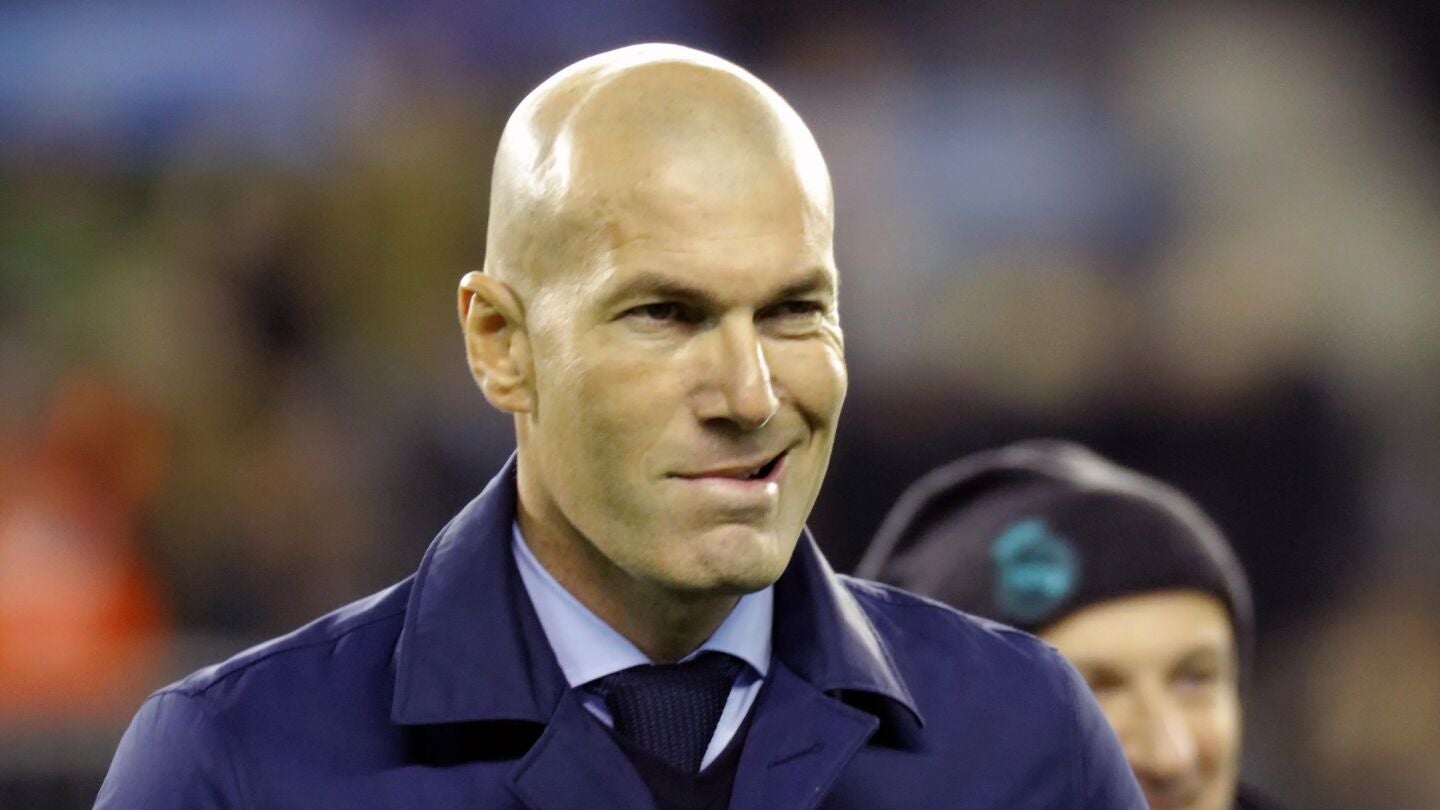 Zidane, durante el partido con el Celta