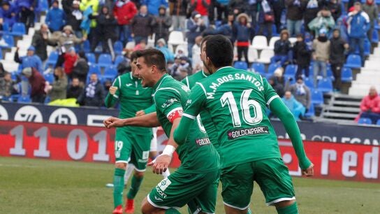 Gabriel festeja su tanto ante la Real Sociedad