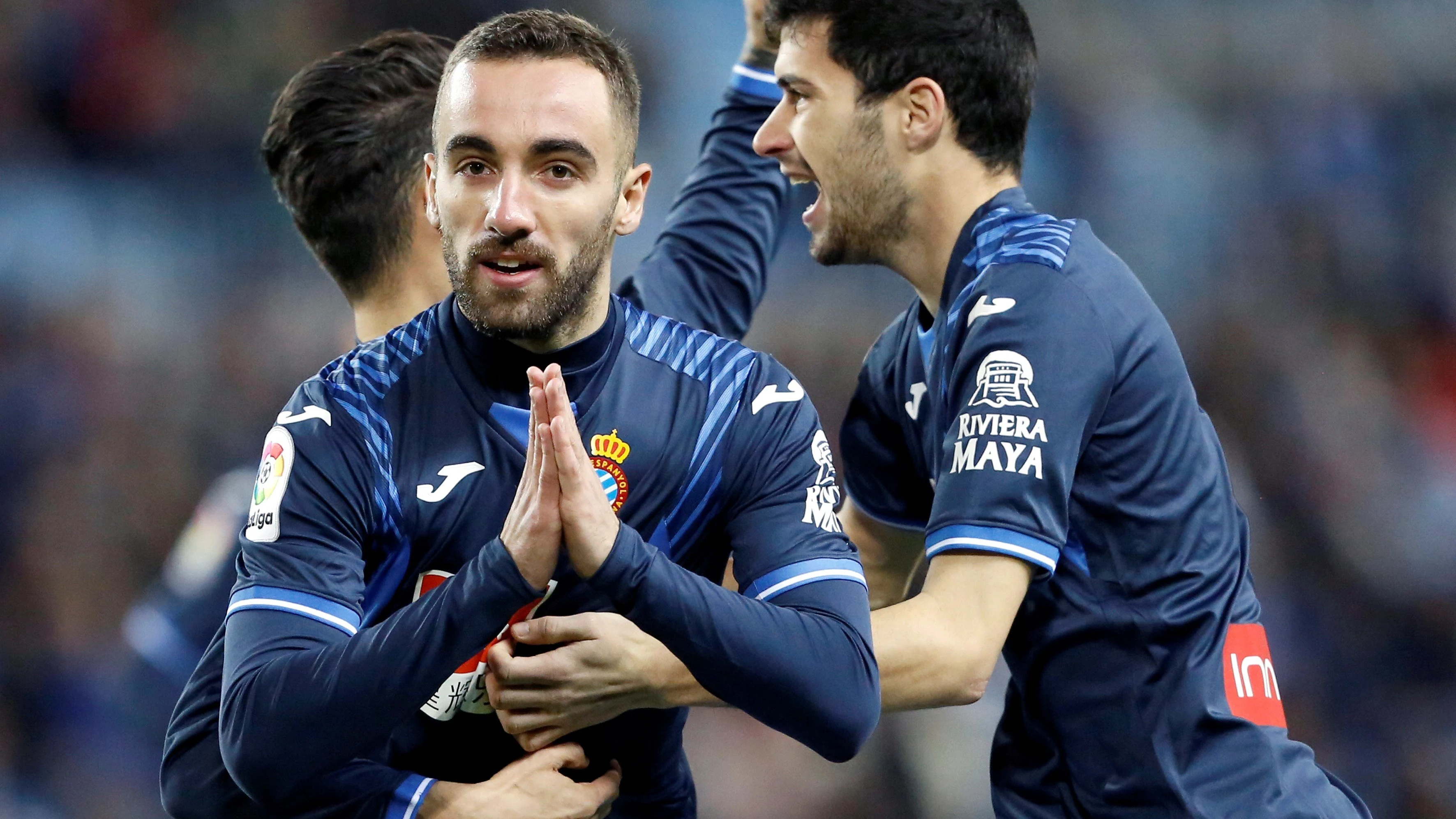 Darder celebra su gol ante el Málaga en La Rosaleda