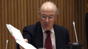 El exvicepresidente y exministro de Economía Rodrigo Rato, momentos antes de su comparecencia en la Comisión de investigación