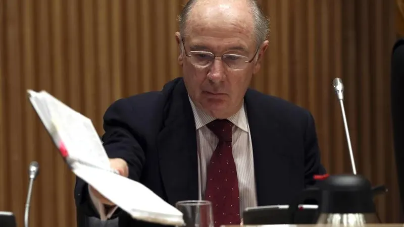 El exvicepresidente y exministro de Economía Rodrigo Rato, momentos antes de su comparecencia en la Comisión de investigación