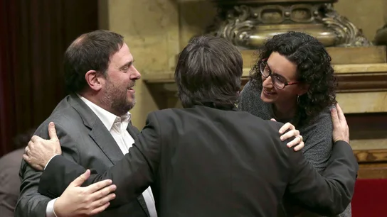 Oriol Junqueras, Carles Puigdemont y Marta Rovira Oriol Junqueras, Carles Puigdemont y Marta Rovira