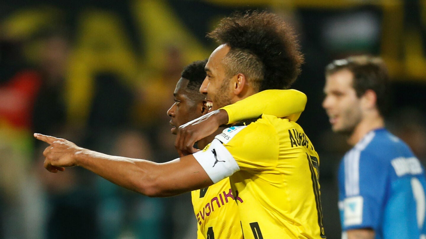 Dembele y Aubameyang, en el Borussia Dortmund