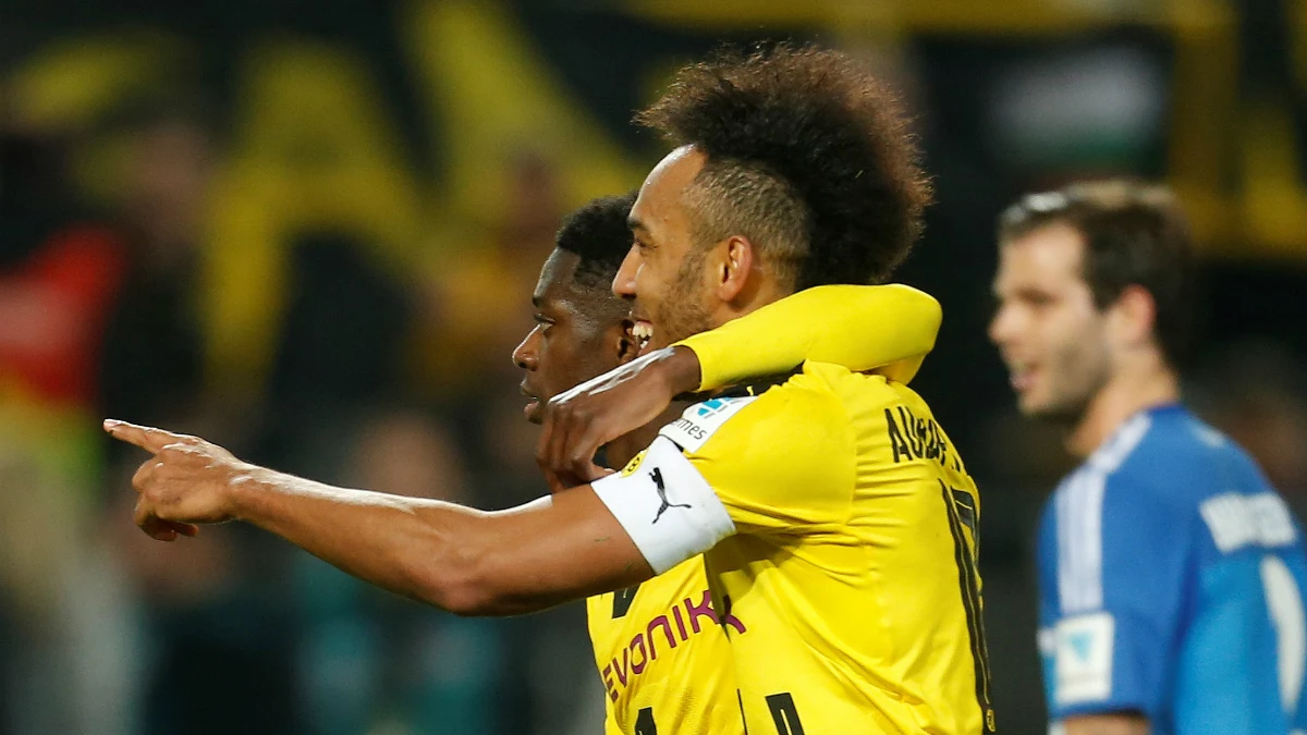 Dembele y Aubameyang, en el Borussia Dortmund