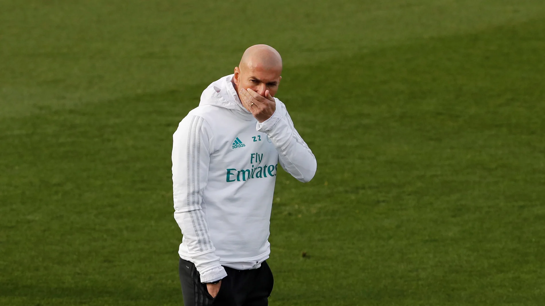 Zidane, durante el entrenamiento del Real Madrid