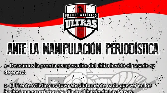 Comunicado del Frente Atlético Comunicado del Frente Atlético