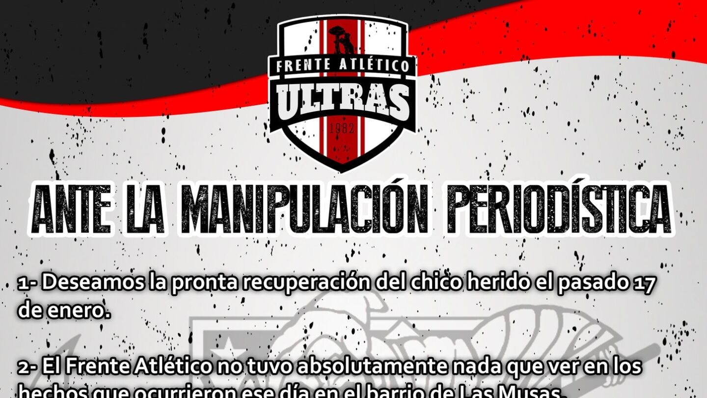 Comunicado del Frente Atl&eacute;tico