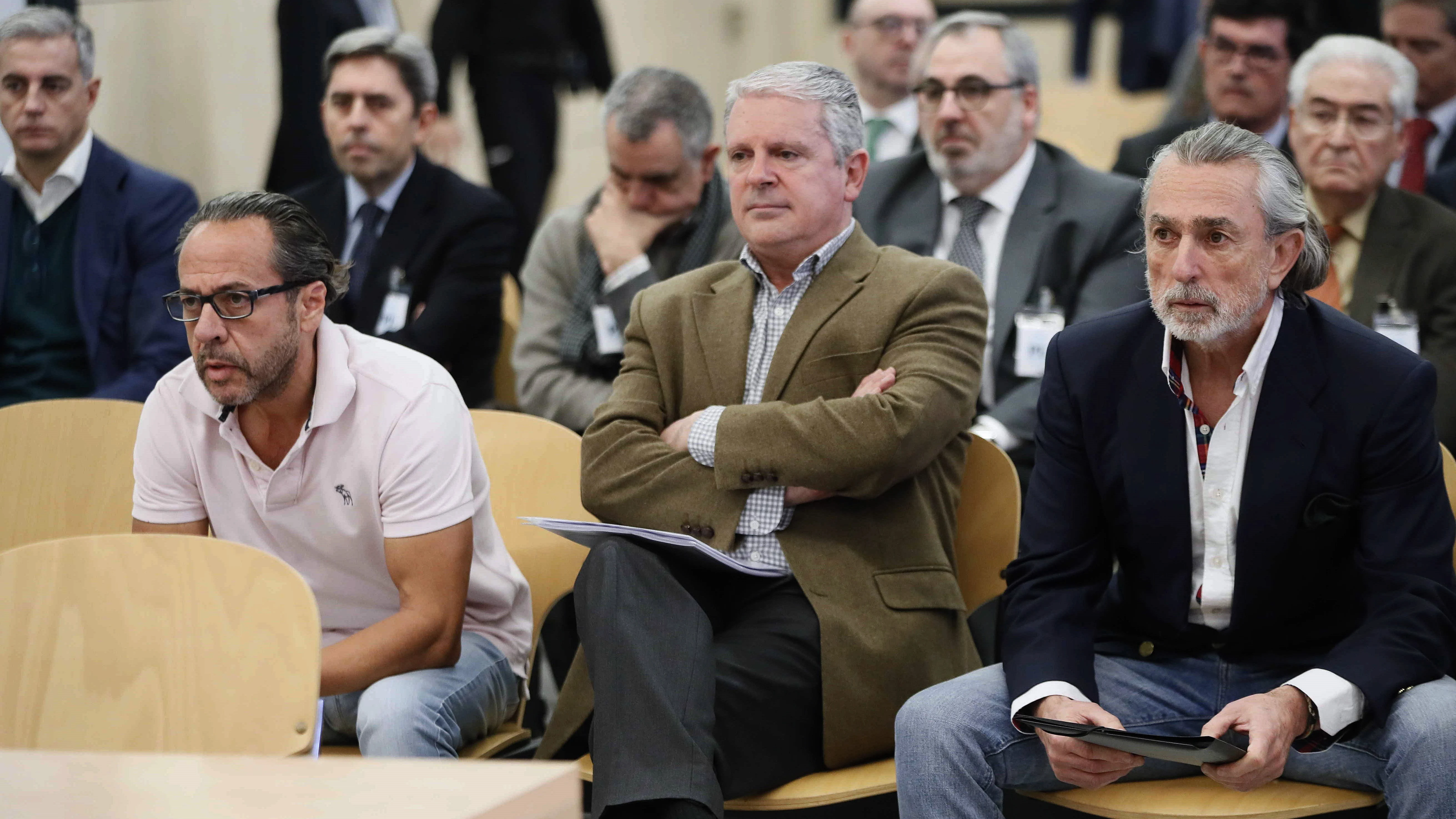 Álvaro Pérez Alonso 'El Bigotes', Pablo Crespo, y Francisco Correa durante el juicio