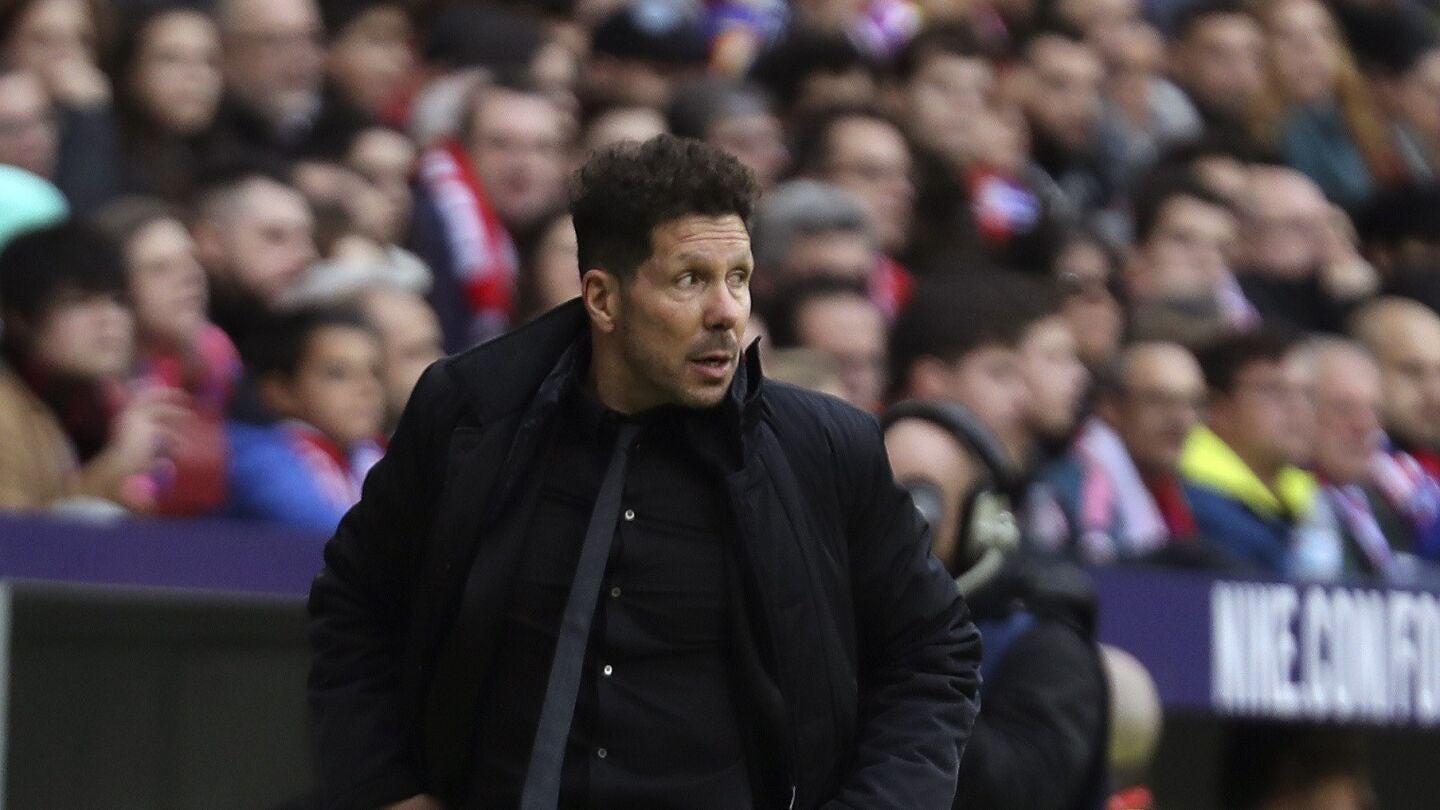 Simeone, durante el partido contra el Girona