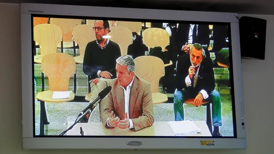 Vista desde un monitor de la sala de prensa de la Audiencia Nacional Vista desde un monitor de la sala de prensa de la Audiencia Nacional
