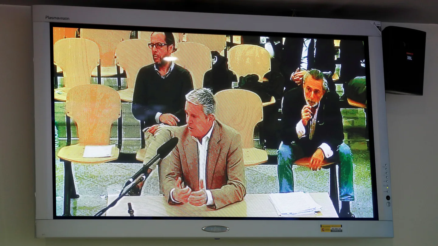 Vista desde un monitor de la sala de prensa de la Audiencia Nacional Vista desde un monitor de la sala de prensa de la Audiencia Nacional