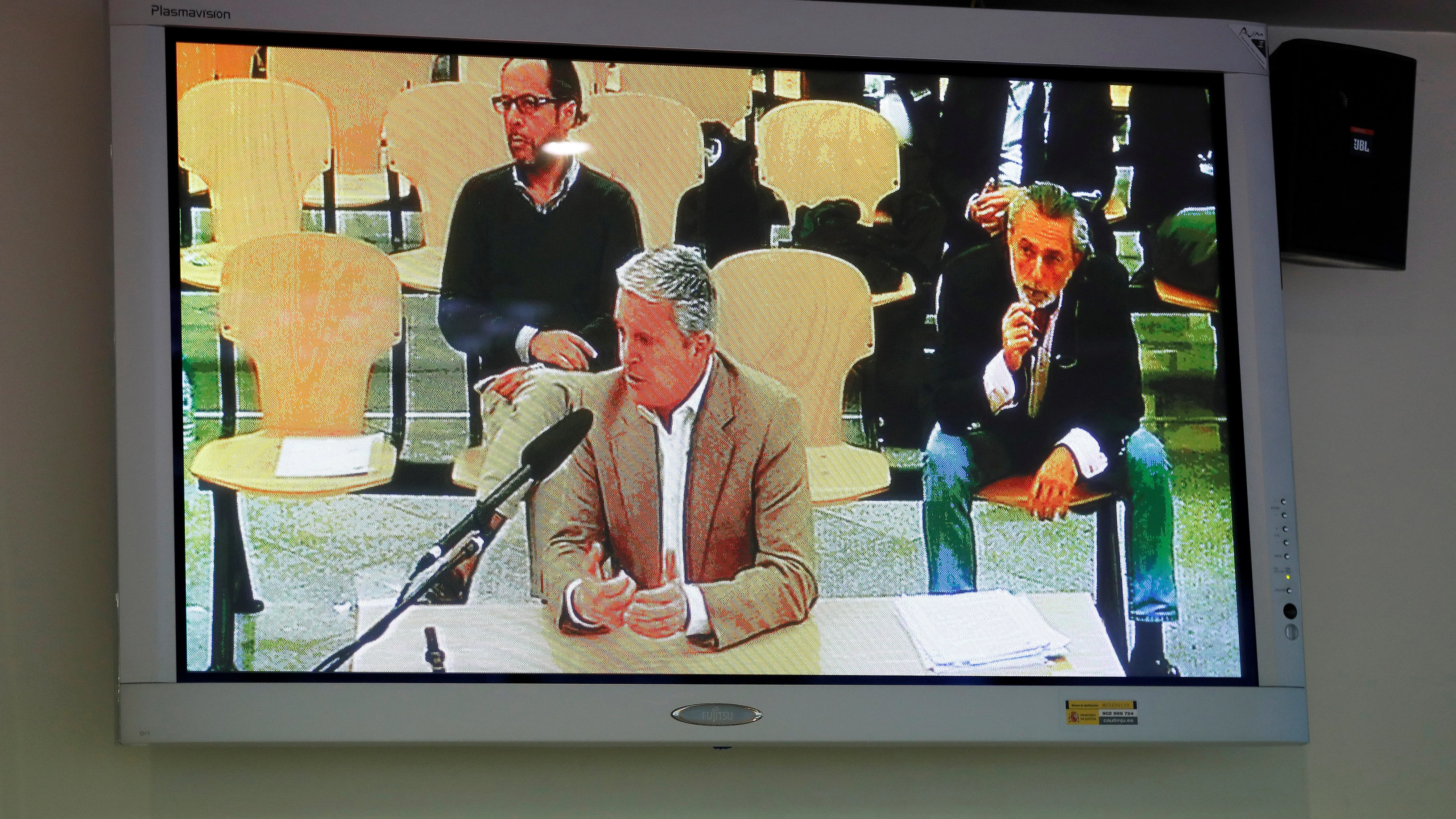 Vista desde un monitor de la sala de prensa de la Audiencia Nacional Vista desde un monitor de la sala de prensa de la Audiencia Nacional