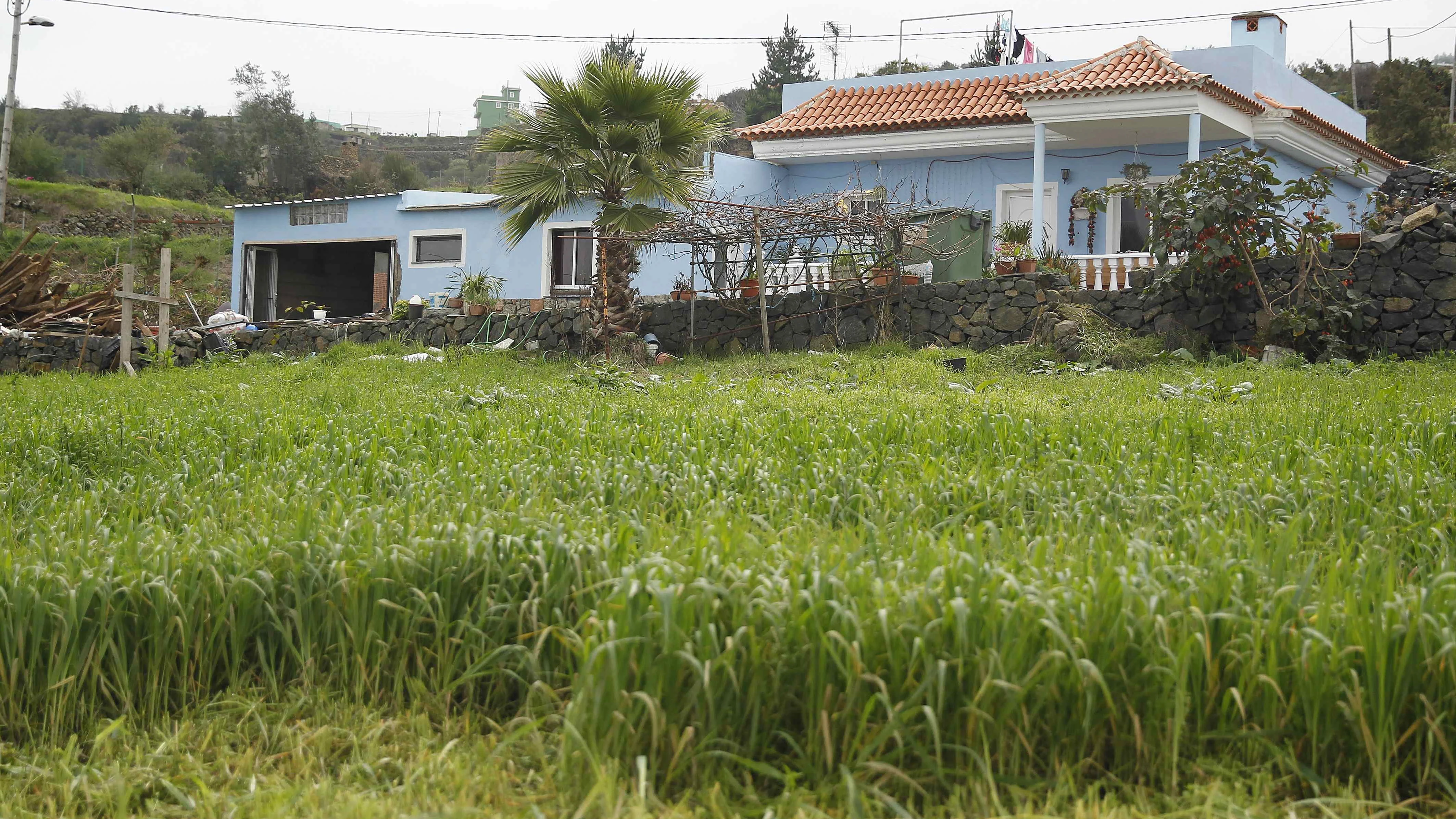 Exterior de la vivienda ubicada en el municipio tinerfeño de Los Realejos donde se registró el suceso