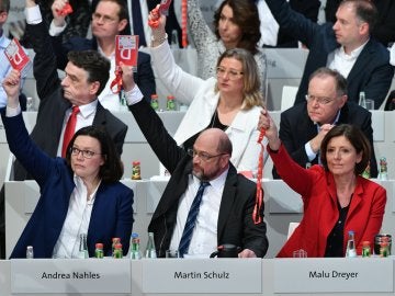 El SPD durante la votación de la gran coalición El SPD durante la votación de la gran coalición
