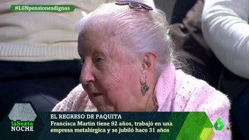 Paquita, pensionista de 92 años