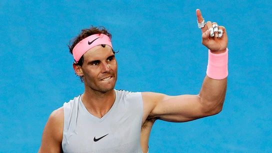 Nadal celebra su pase a cuartos en el Open de Australia Nadal celebra su pase a cuartos en el Open de Australia