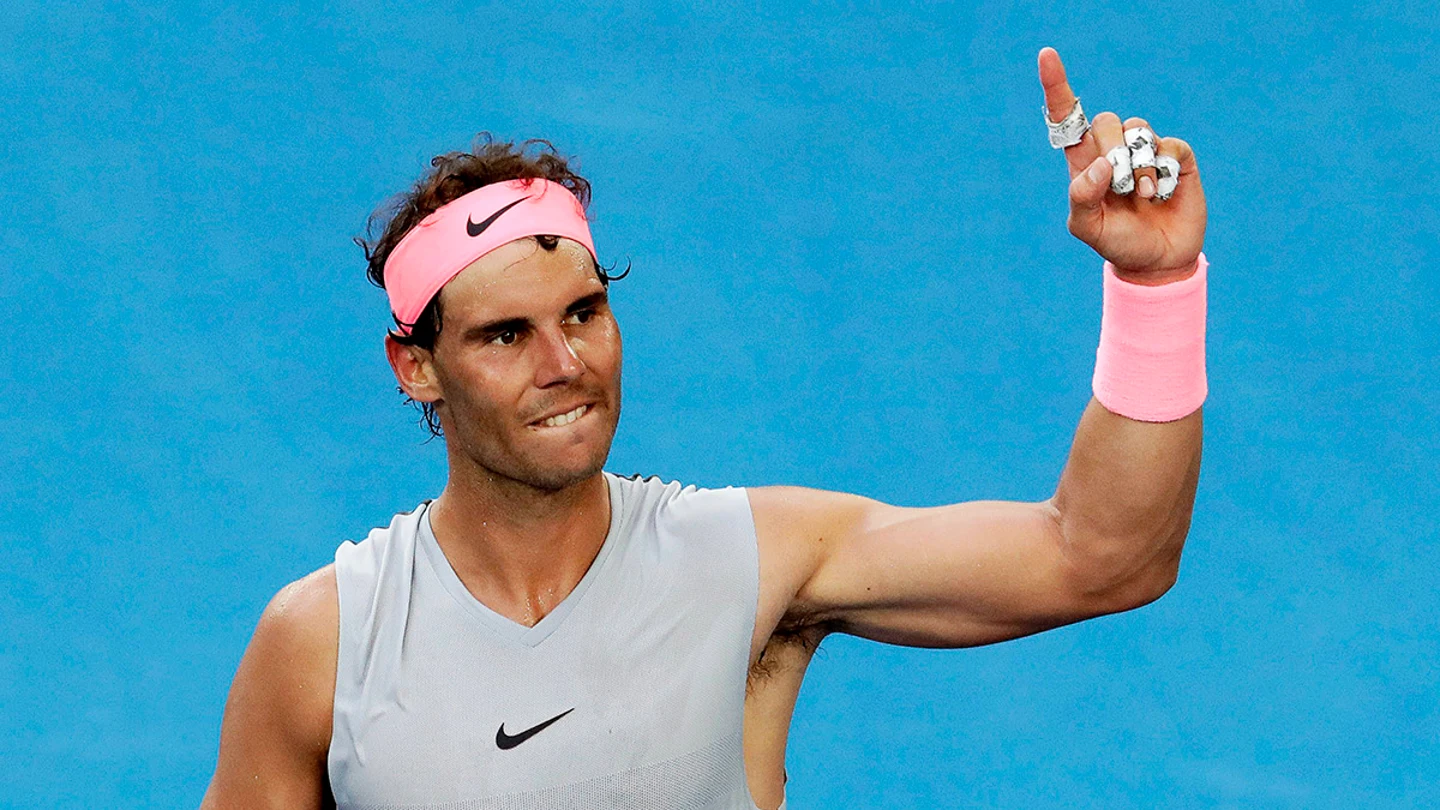 Nadal celebra su pase a cuartos en el Open de Australia Nadal celebra su pase a cuartos en el Open de Australia