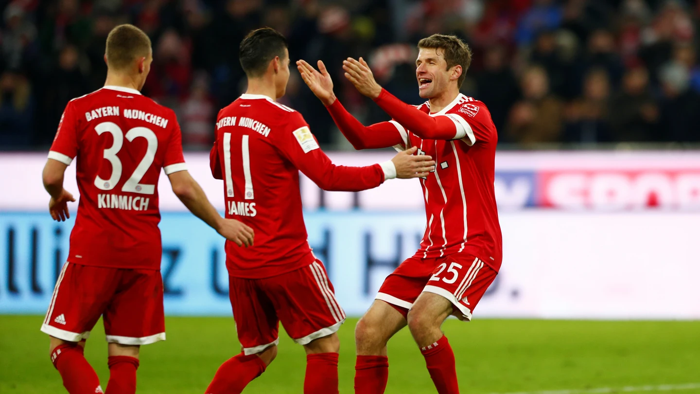 El Bayern celebrando el gol El Bayern celebrando el gol