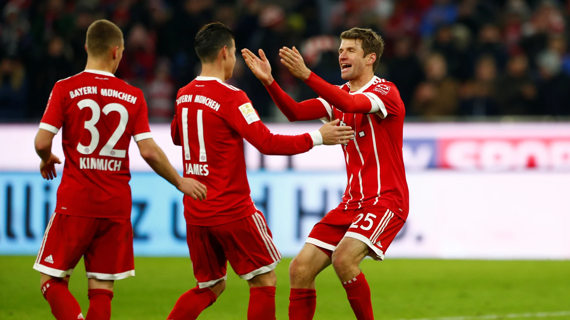 El Bayern celebrando el gol