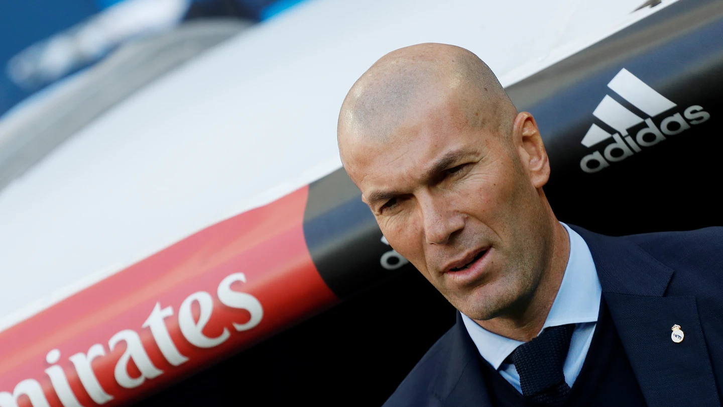 Zidane, durante el partido contra el Deportivo Zidane, durante el partido contra el Deportivo