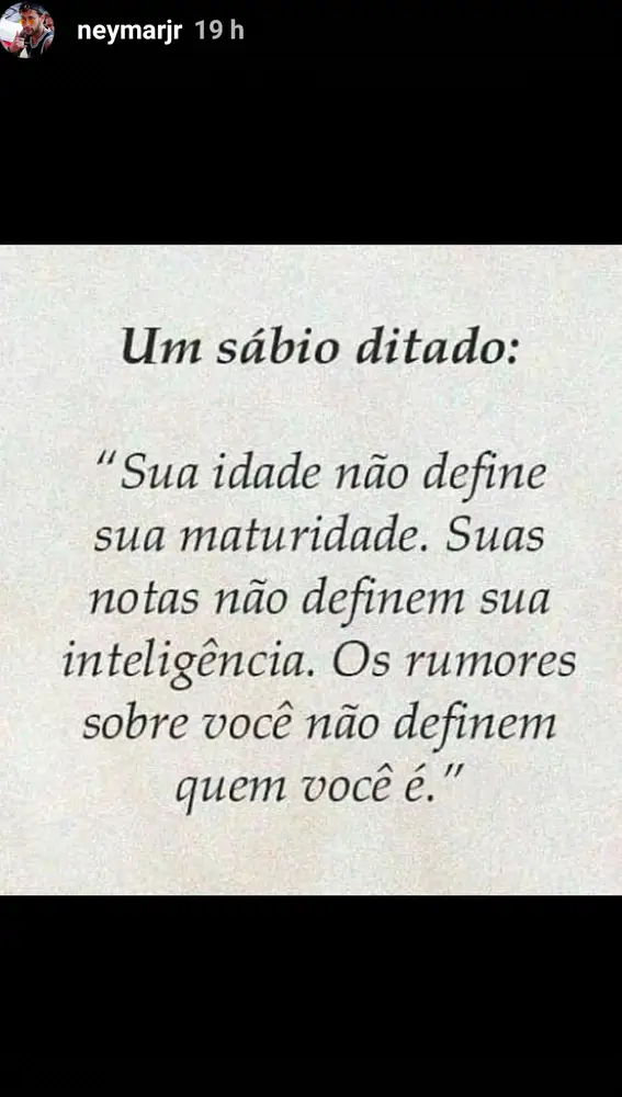 La frase de Neymar en Instagram La frase de Neymar en Instagram