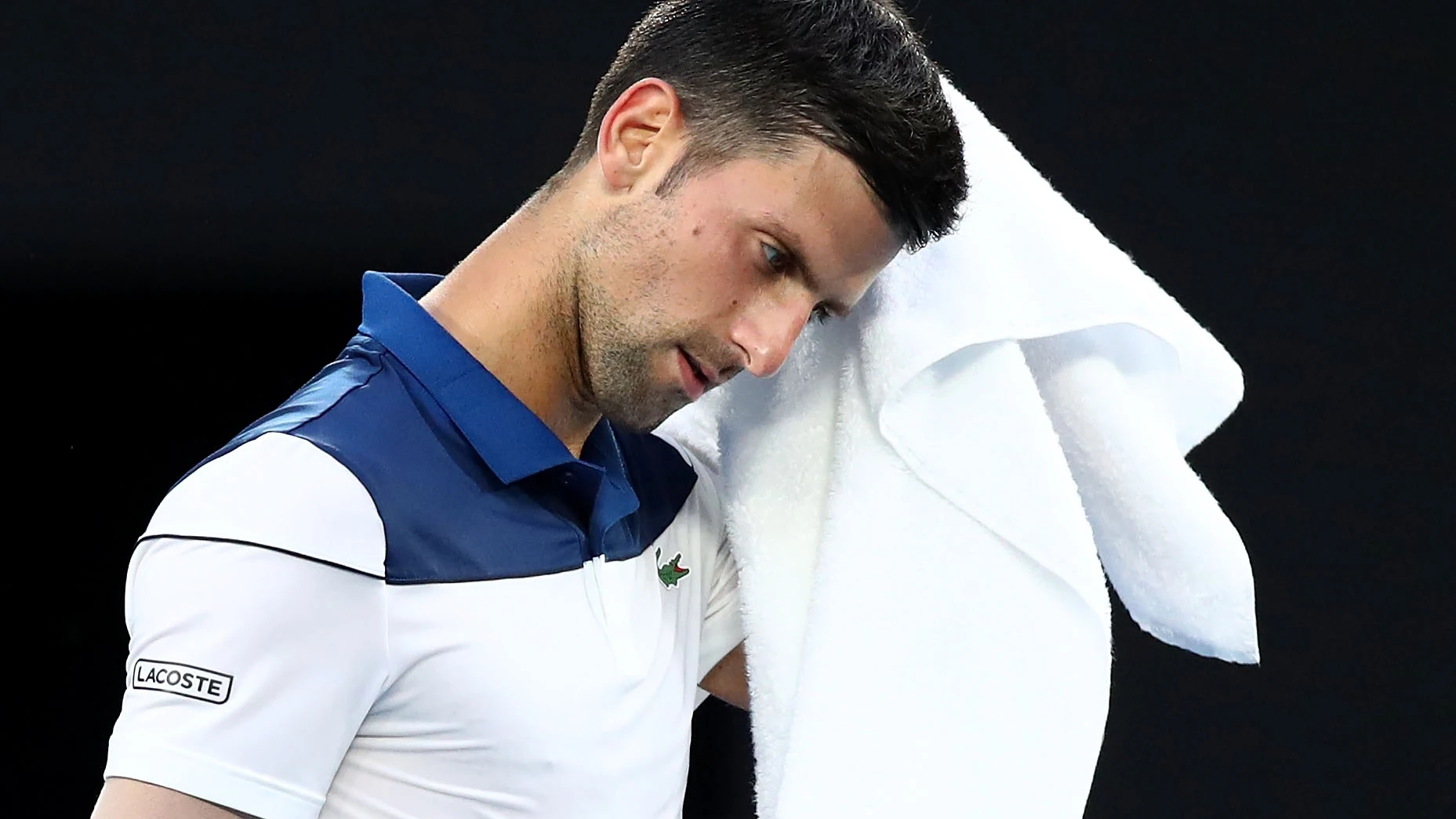 Djokovic se lamenta tras un punto ante Chung Djokovic se lamenta tras un punto ante Chung