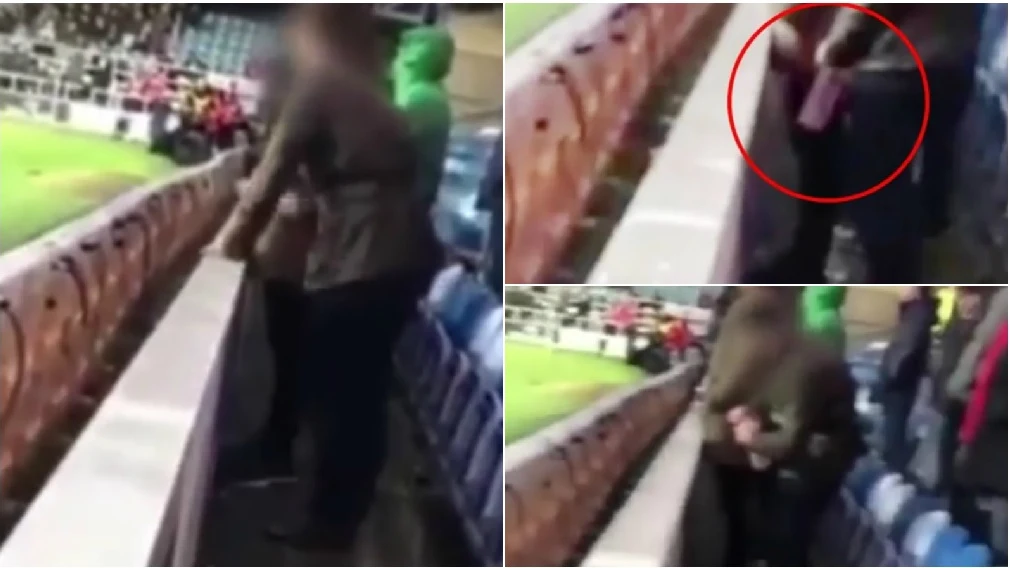Un aficionado del Middlesbrough orina en la botella del portero rival Un aficionado del Middlesbrough orina en la botella del portero rival