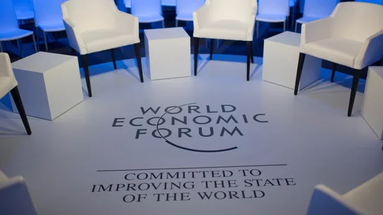 Vista de una de las salas en la víspera de la celebración del Foro Económico Mundial de Davos de 2020 Vista de una de las salas en la víspera de la celebración del Foro Económico Mundial de Davos
