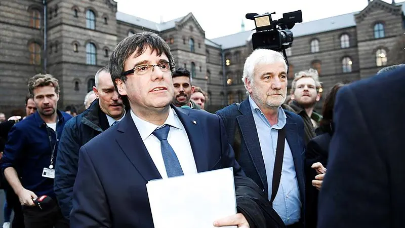 Carles Puigdemont, a su llegada para participar en un coloquio organizado por la Universidad de Copenhague