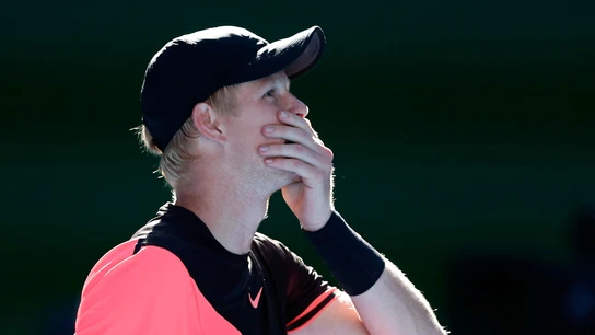 Kyle Edmund espera la revisión del punto ganador ante Dimitrov Kyle Edmund espera la revisión del punto ganador ante Dimitrov