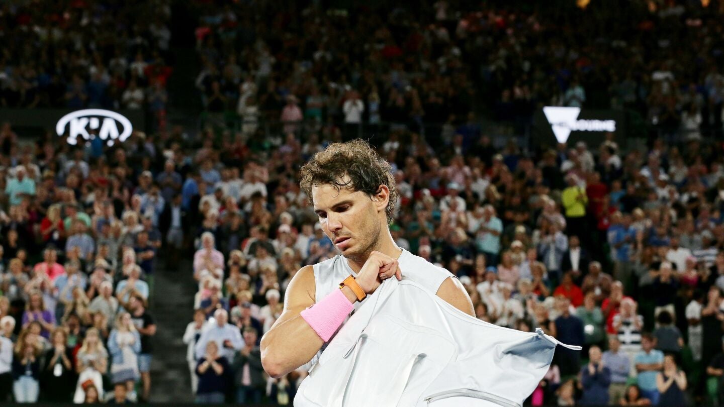 Rafa Nadal, en su partido ante Cilic en Melbourne