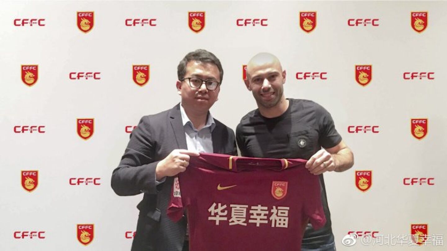Mascherano, con la camiseta del Hebei China Fortune