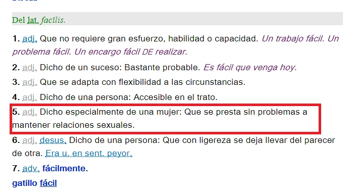 La definición de la RAE de la palabra 'fácil'