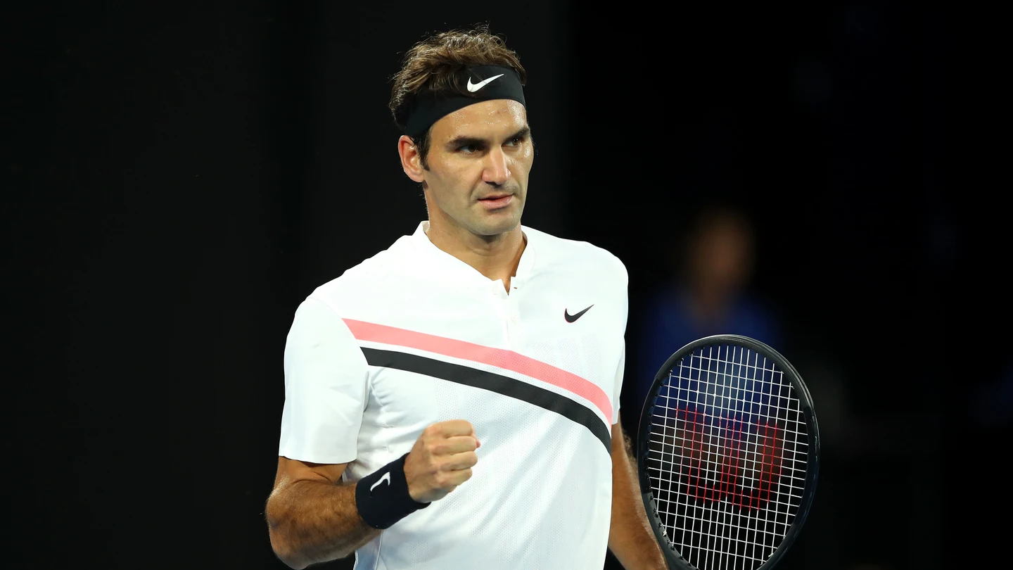 Federer celebra la consecución de un punto ante Berdych Federer celebra la consecución de un punto ante Berdych