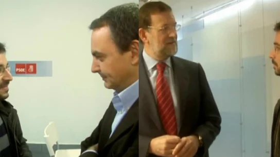 Jordi Évole con Zapatero y Rajoy Jordi Évole con Zapatero y Rajoy