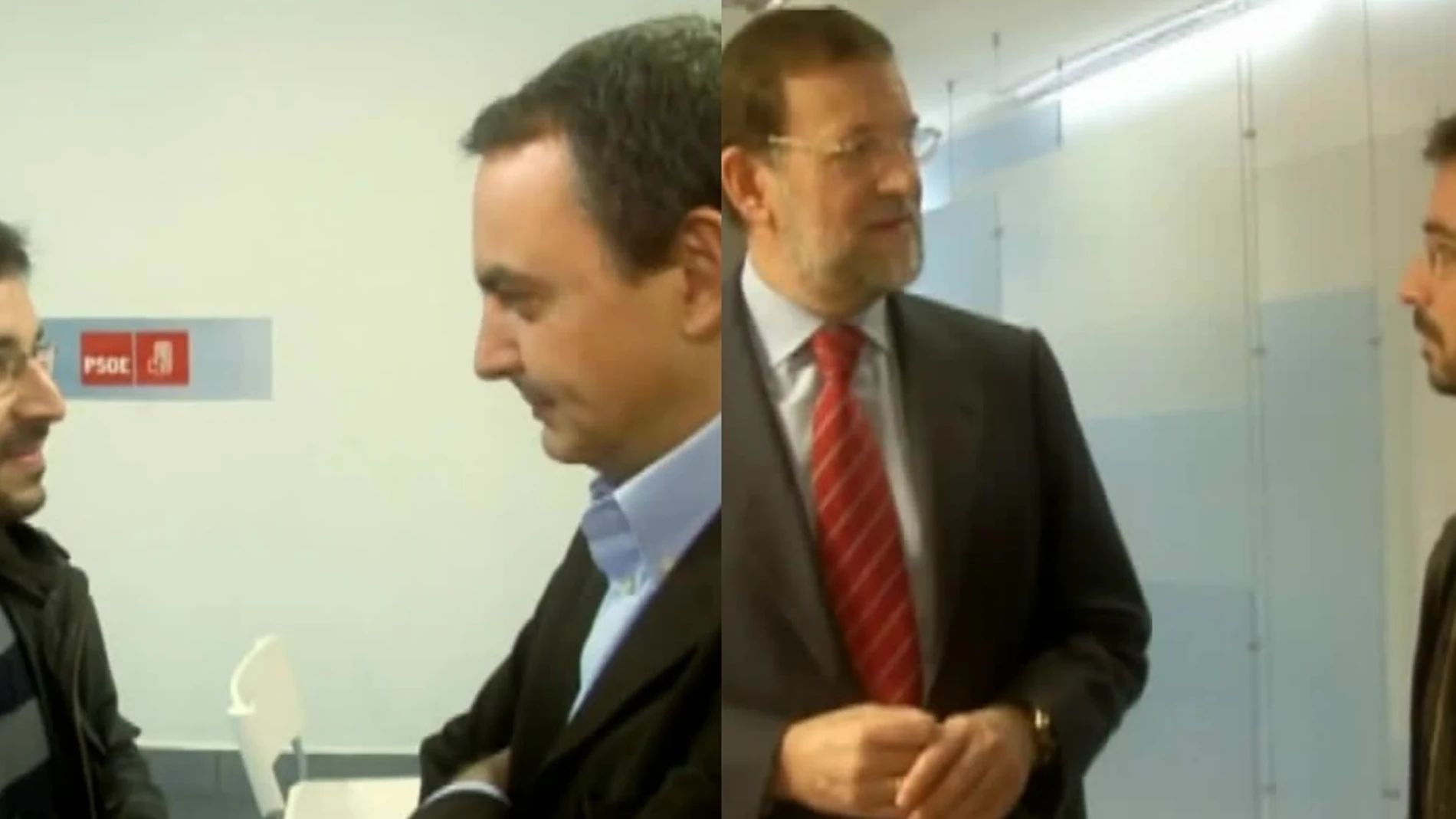 Jordi Évole con Zapatero y Rajoy