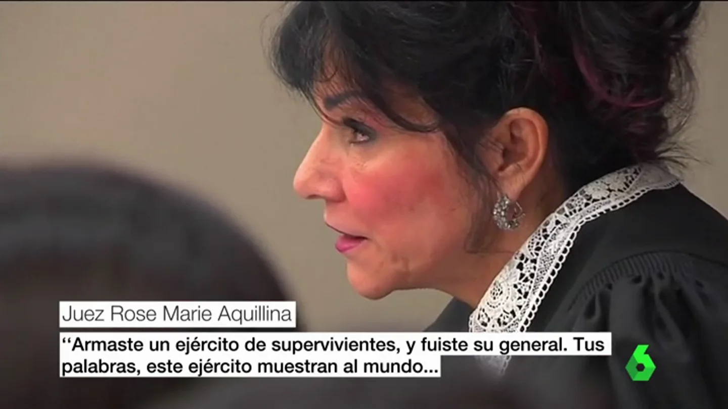 El emotivo agradecimiento de la jueza Rosemary Aquilina a la primera víctima que denunció a Nassar El emotivo agradecimiento de la jueza Rosemary Aquilina a la primera víctima que denunció a Nassar