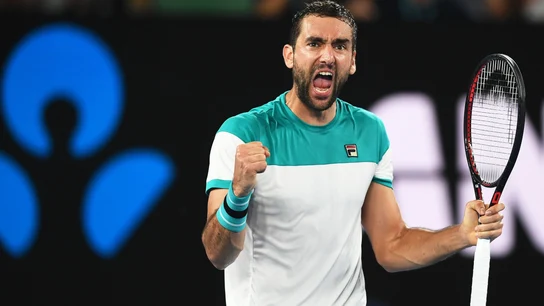 Marin Cilic celebra un punto en la semifinal del Open de Australia Marin Cilic celebra un punto en la semifinal del Open de Australia