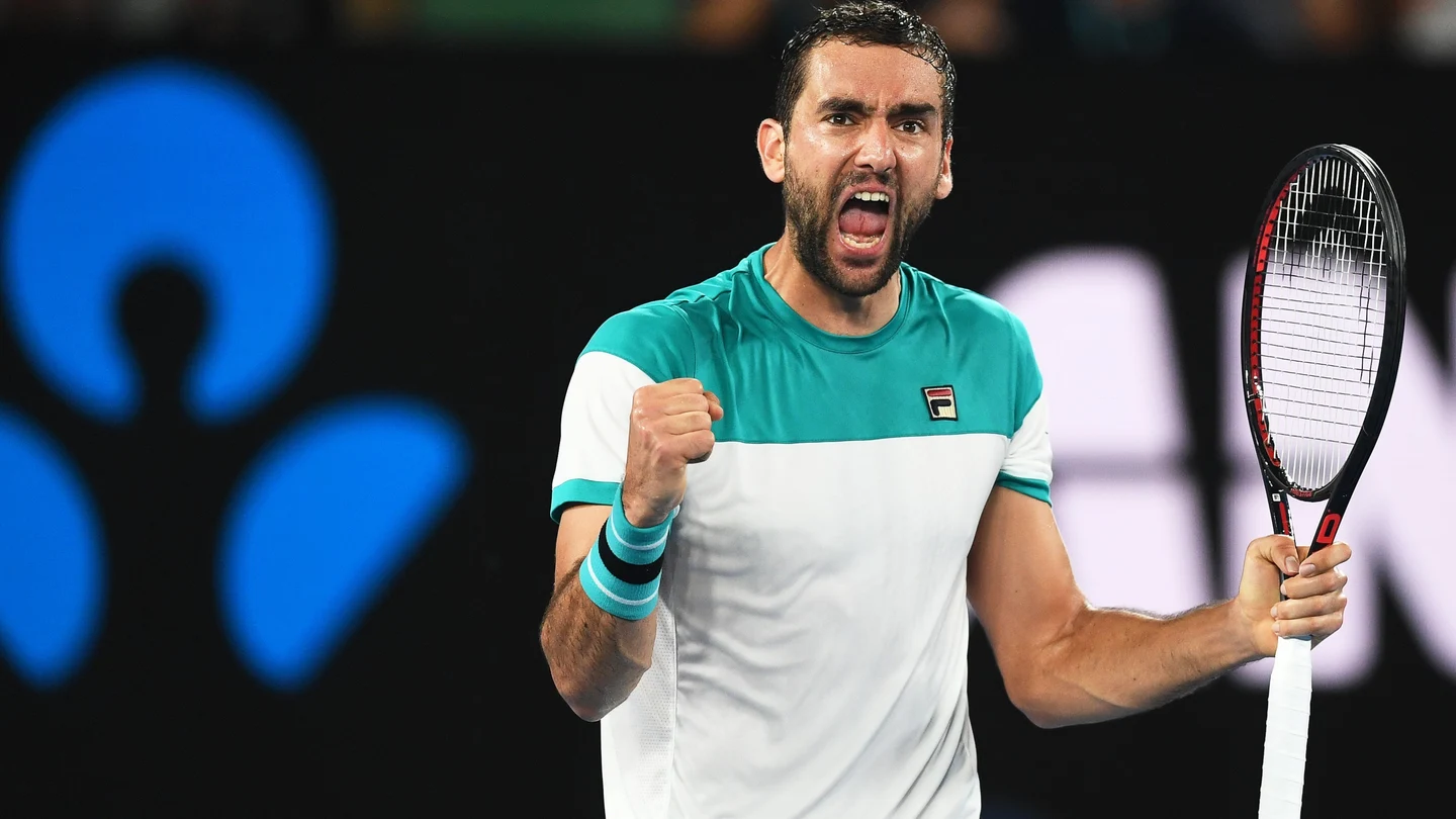 Marin Cilic celebra un punto en la semifinal del Open de Australia Marin Cilic celebra un punto en la semifinal del Open de Australia