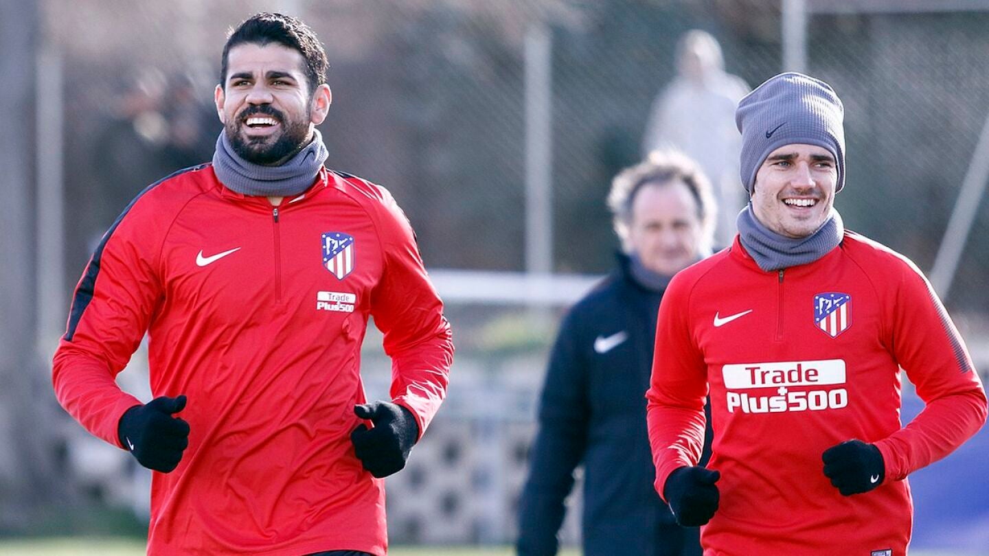 Diego Costa, con Griezmann