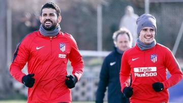 Diego Costa, con Griezmann